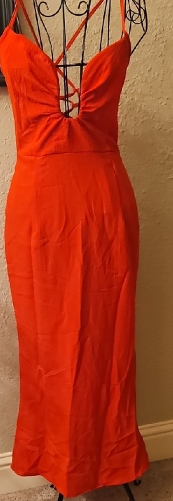 SHEIN Vibrant Red Backless Dress